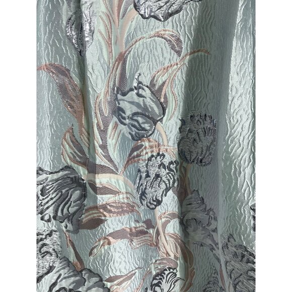 DEVCHATA Women Modest Metallic Floral Print Maxi Dress Gown in Light Blue size S - Picture 7 of 14